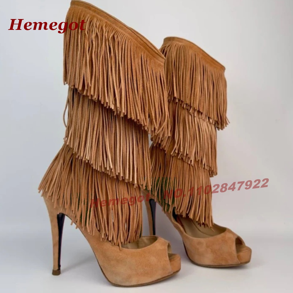 صندل بوت بكعب عالٍ مفتوح الأصا - مراجعة Knee High Boots Women وسعره