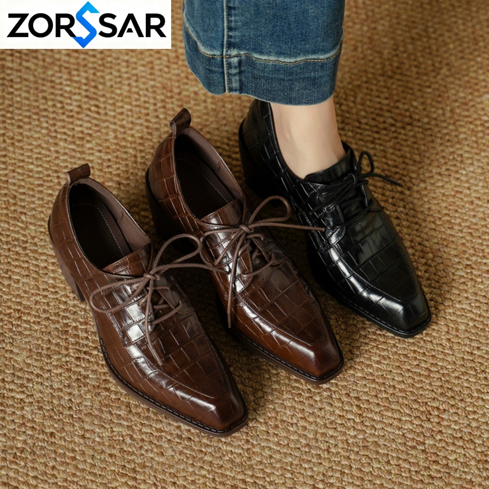 أحذية نسائية من الجلد الطبيعي، - مراجعة Oxford Lace Up Women وسعره